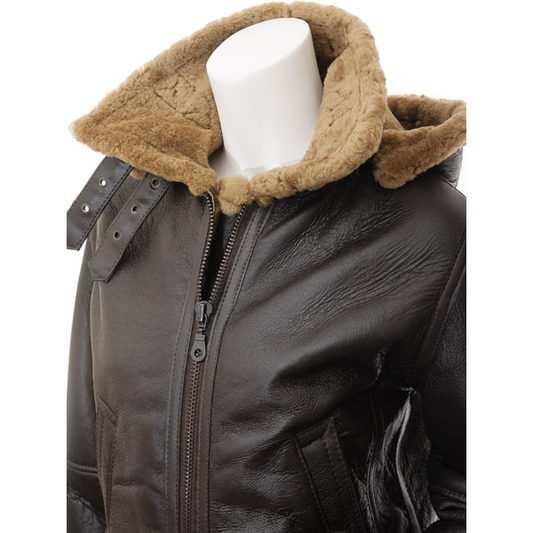 WOMEN'S BROWN AND GINGER SHEEPSKIN JACKET: MELISSA