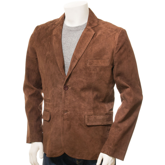 MEN'S BROWN CLASSIC SUEDE BLAZER: TYLER