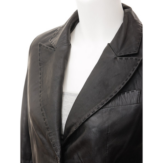 WOMEN'S CLASSIC BLACK LEATHER BLAZER: CONVERSE