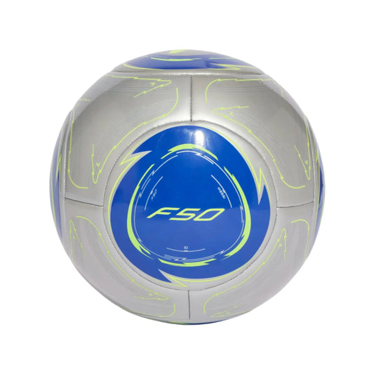 Adidas Messi Club Soccer Ball-Silver/Royal