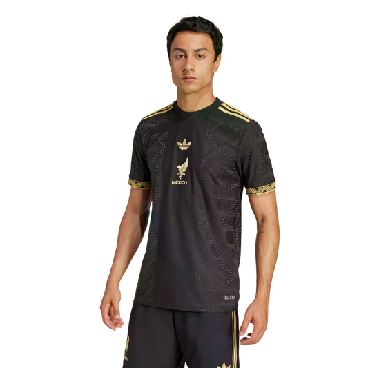 Adidas Men's Mexico FMF Authentic Jersey 2025- Black/Gold