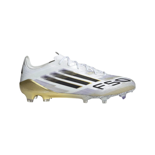 Adidas F50 Elite FG/MG-Cloud White / Core Black / Gold Metallic
