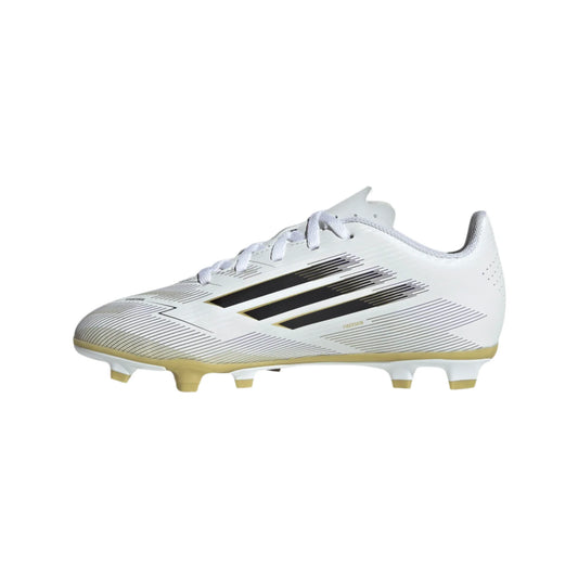 Adidas Jr F50 Club FG/MG-White/Black/Gold