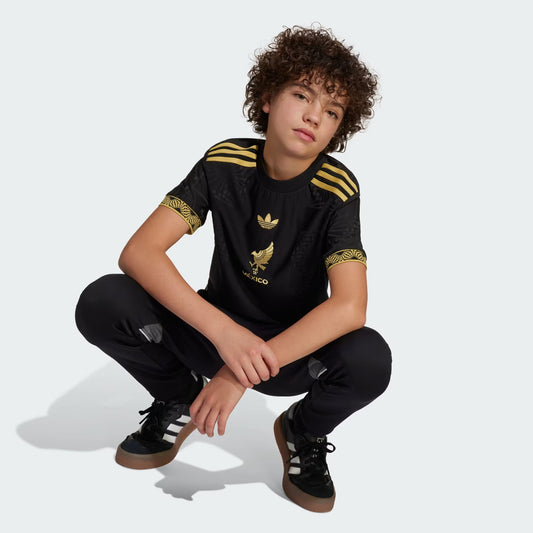 Adidas Youth Mexico FMF Authentic Jersey 2025- Black/Gold
