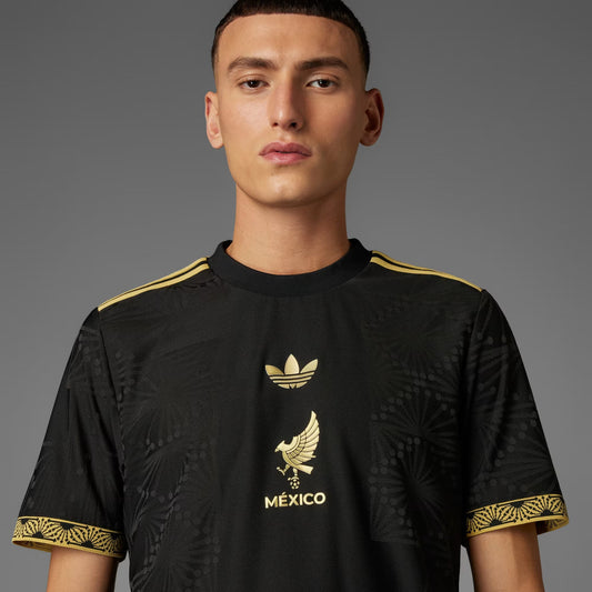 Adidas Men's Mexico FMF Authentic Jersey 2025- Black/Gold