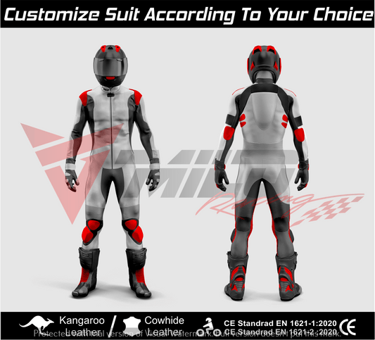 1 Piece and 2 Piece Customised Motorbike - Motorcycle Suits by Milo Racing - Made with Top-Quality Cowhide Leather