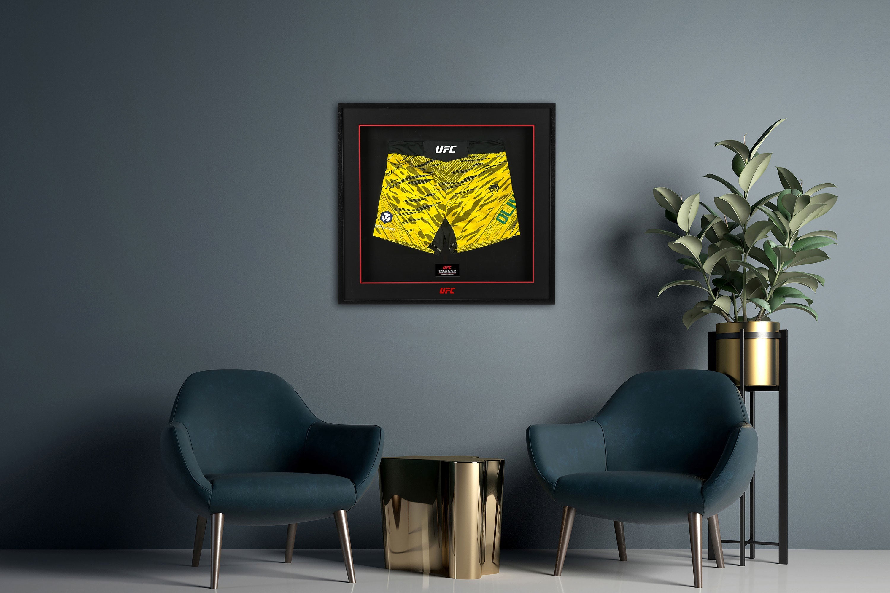 Charles Oliveira Signed UFC Unrivaled by Venum Yellow Charles