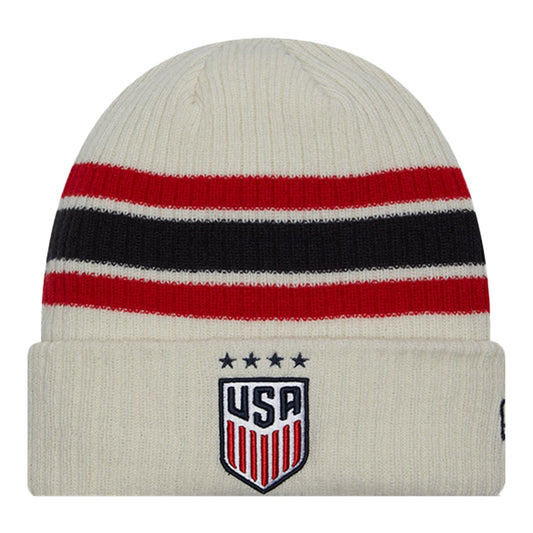 Adult New Era USWNT Vintage Cream Knit Hat