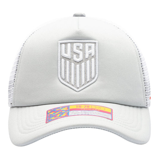 Adult Fan Ink USMNT Fog Grey Trucker Hat