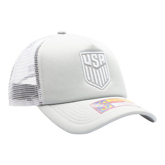 Adult Fan Ink USMNT Fog Grey Trucker Hat
