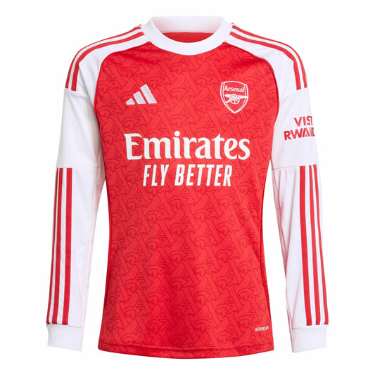 adidas 2025-26 Arsenal Youth Stadium Home Long-Sleeve Soccer Jersey (Front)
