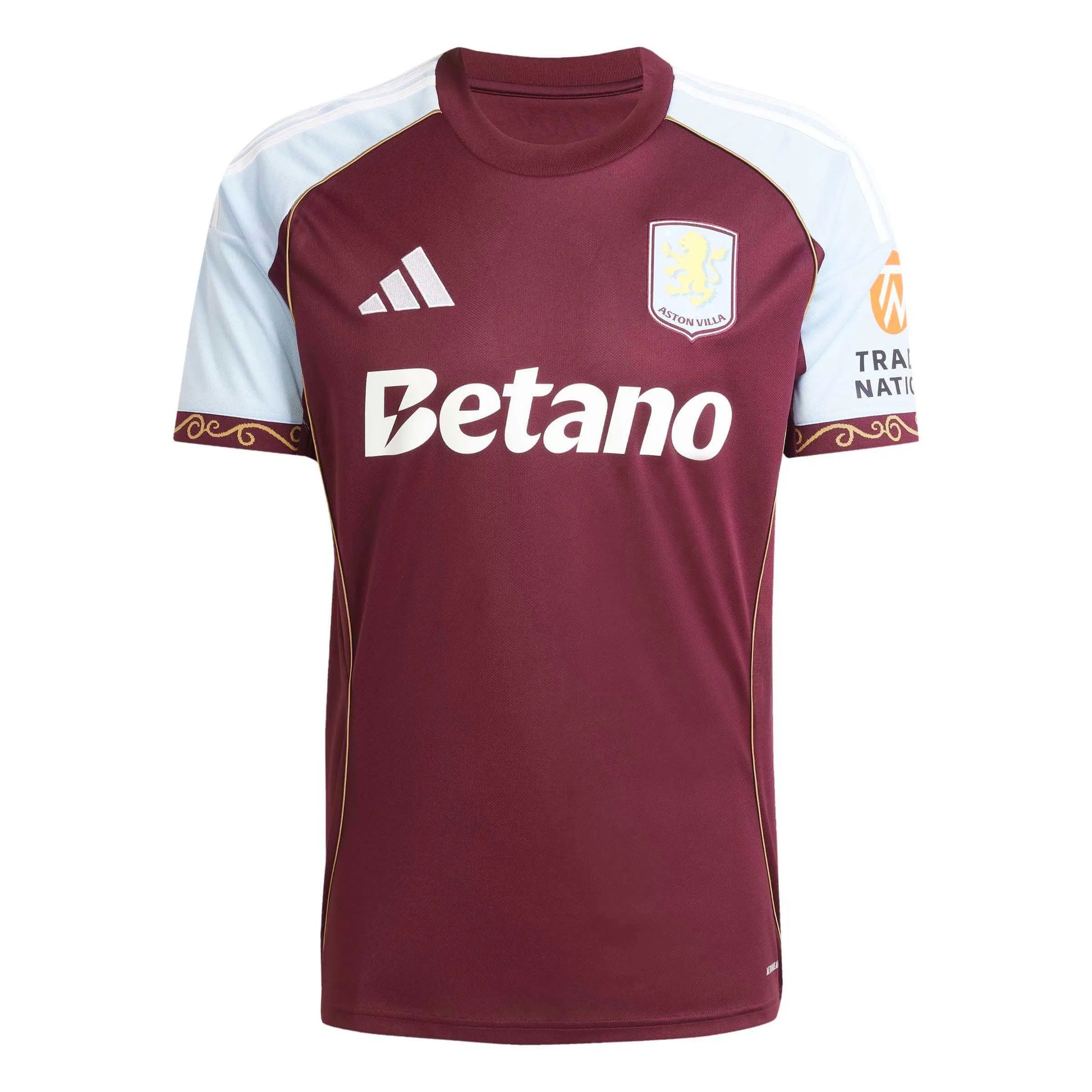 adidas 2025-26 Aston Villa Men's Stadium Home Soccer Jersey (Front)