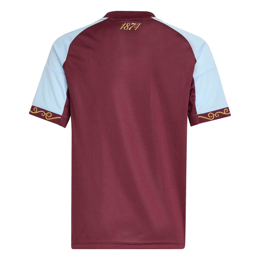 adidas 2025-26 Aston Villa Youth Stadium Home Soccer Jersey