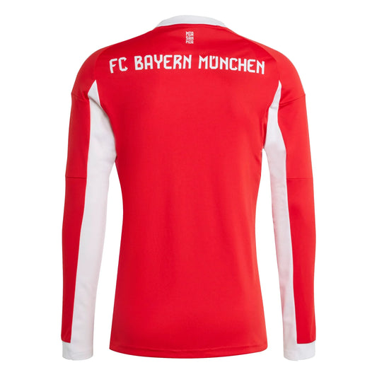 adidas 2025-26 Bayern Munich Men's Stadium Home Long-Sleeve Soccer Jersey