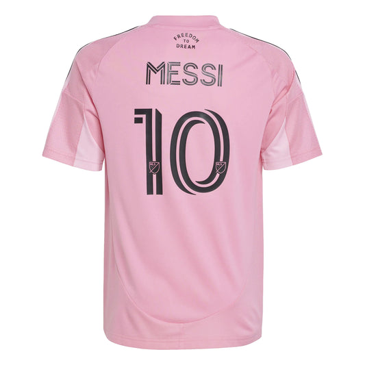 adidas 2025-26 Inter Miami Youth Messi Jersey/Messi Decals/Messi Ball Bundle
