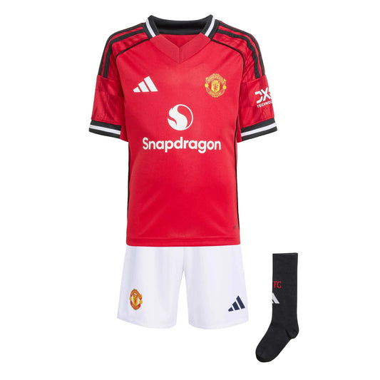 adidas 2025-26 Manchester United Kid's Home Mini Kit (Set - Front)
