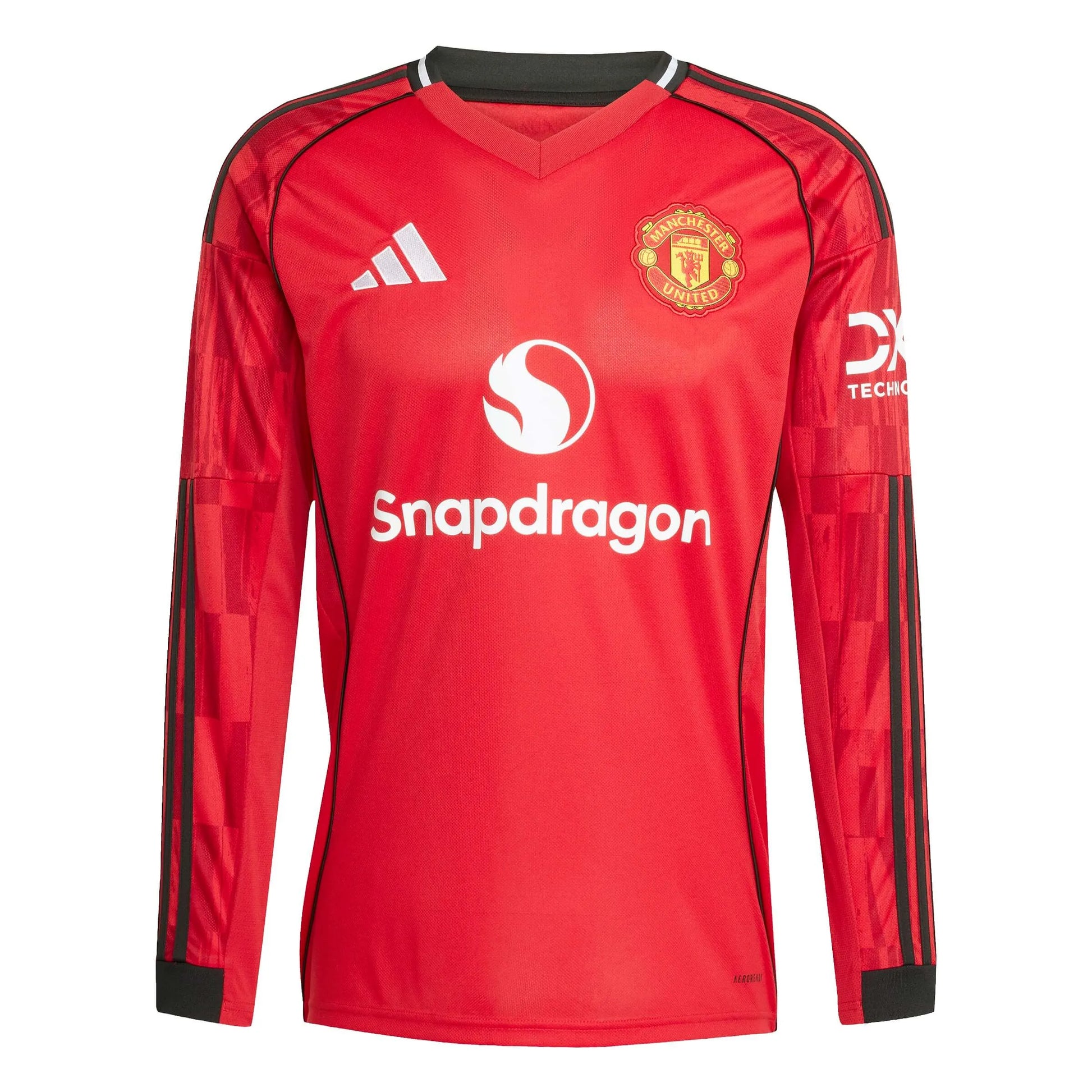 adidas 2025-26 Manchester United Men's Stadium Home Long-Sleeve Soccer Jersey (Front)