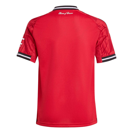 adidas 2025-26 Manchester United Youth Stadium Home Soccer Jersey