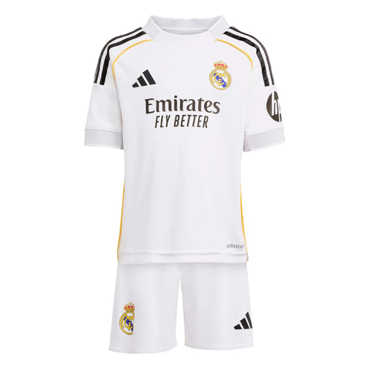 adidas 2025-26 Real Madrid Kid's Home Mini Kit