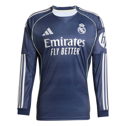 adidas 2025-26 Real Madrid Men's Away Long-Sleeve Soccer Jersey (Front)