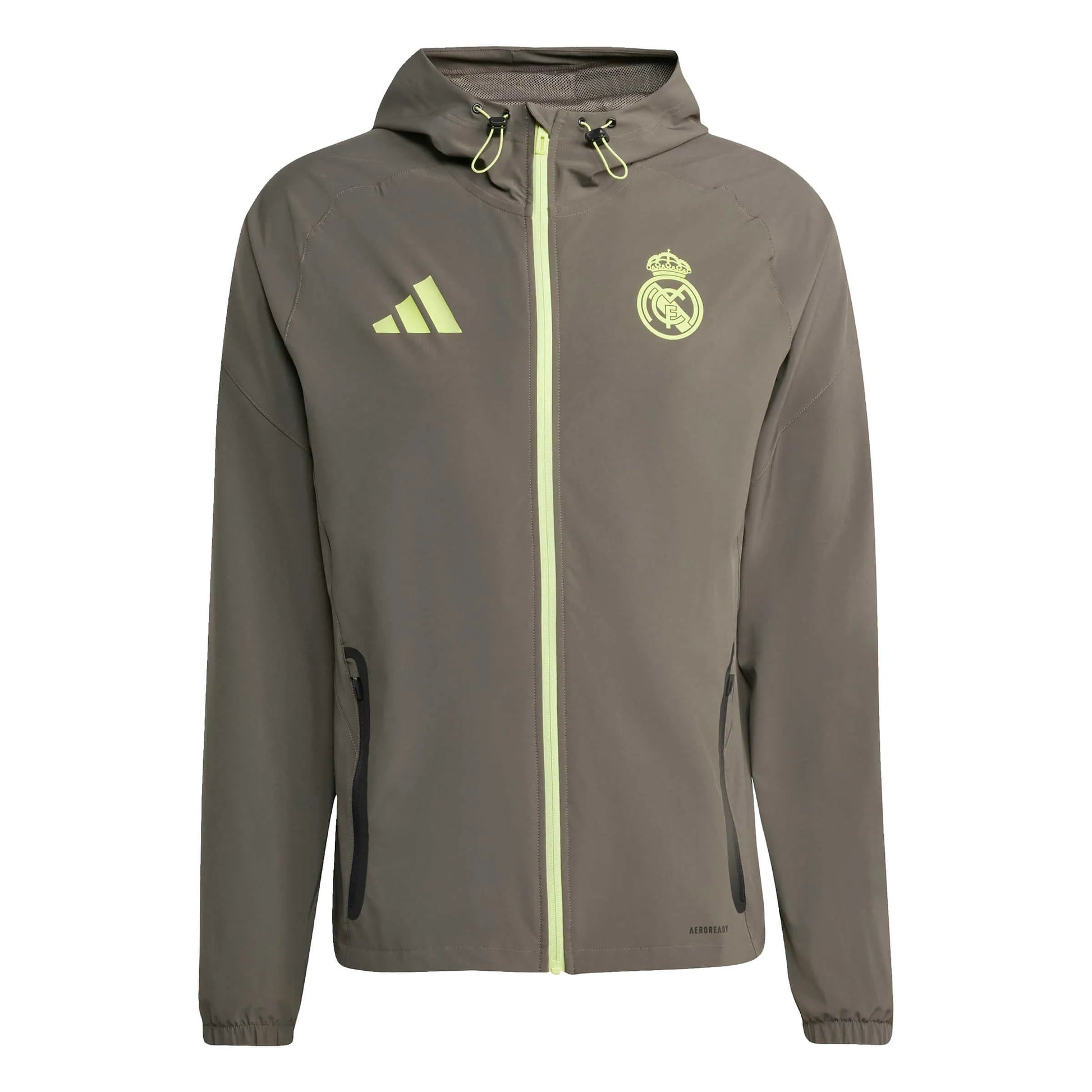 adidas 2025-26 Real Madrid Men's Tiro 25 Competition Vis Tech Travel Jacket (Front)