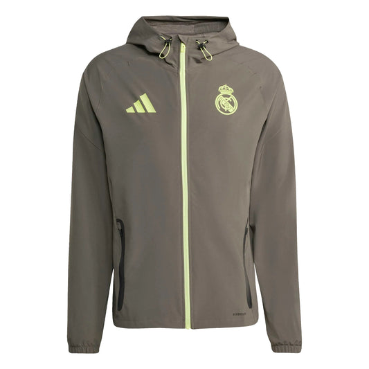 adidas 2025-26 Real Madrid Men's Tiro 25 Competition Vis Tech Travel Jacket (Front)
