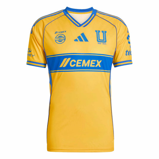 adidas 2025-26 Tigres Men's Stadium Home Soccer Jersey (Front)