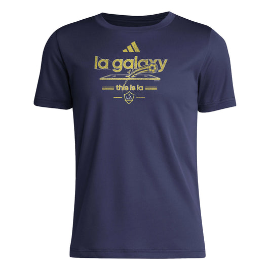 adidas 2025 LA Galaxy Youth Pre-Game Tee (Front)