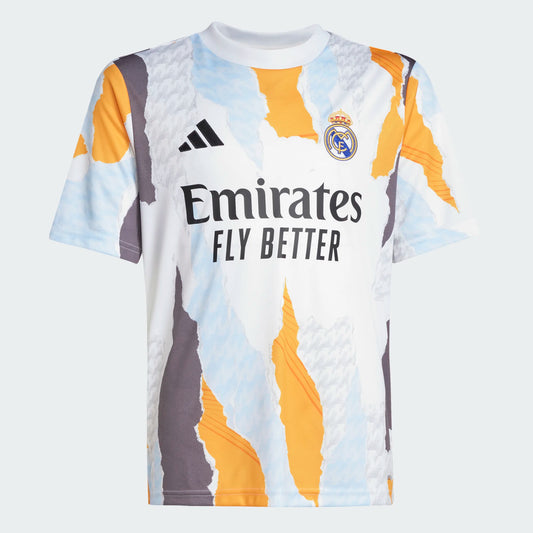 adidas 2025 Real Madrid Youth Pre-Match Jersey (Front)