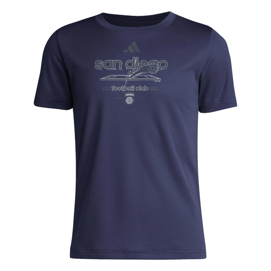 adidas 2025 San Diego Youth Pre-Game Tee (Front)