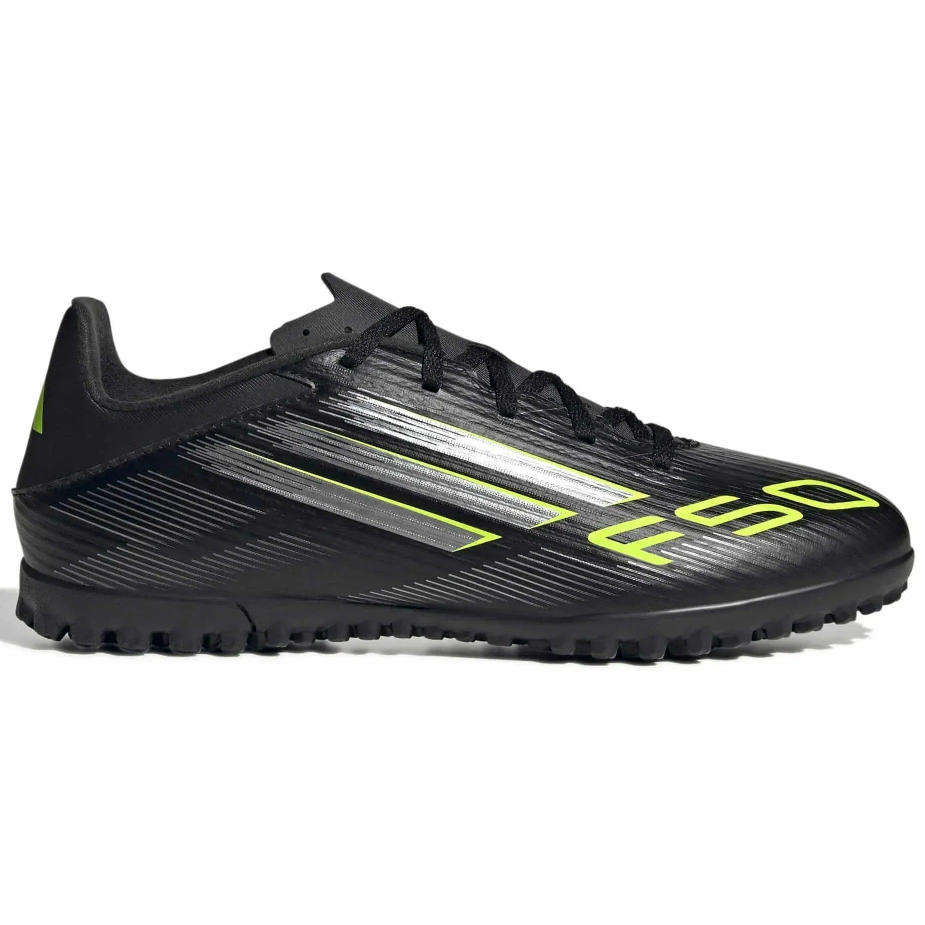 adidas F50 Club Turf Soccer Shoes - Electric Stealth Pack (FA25) (Side 1)