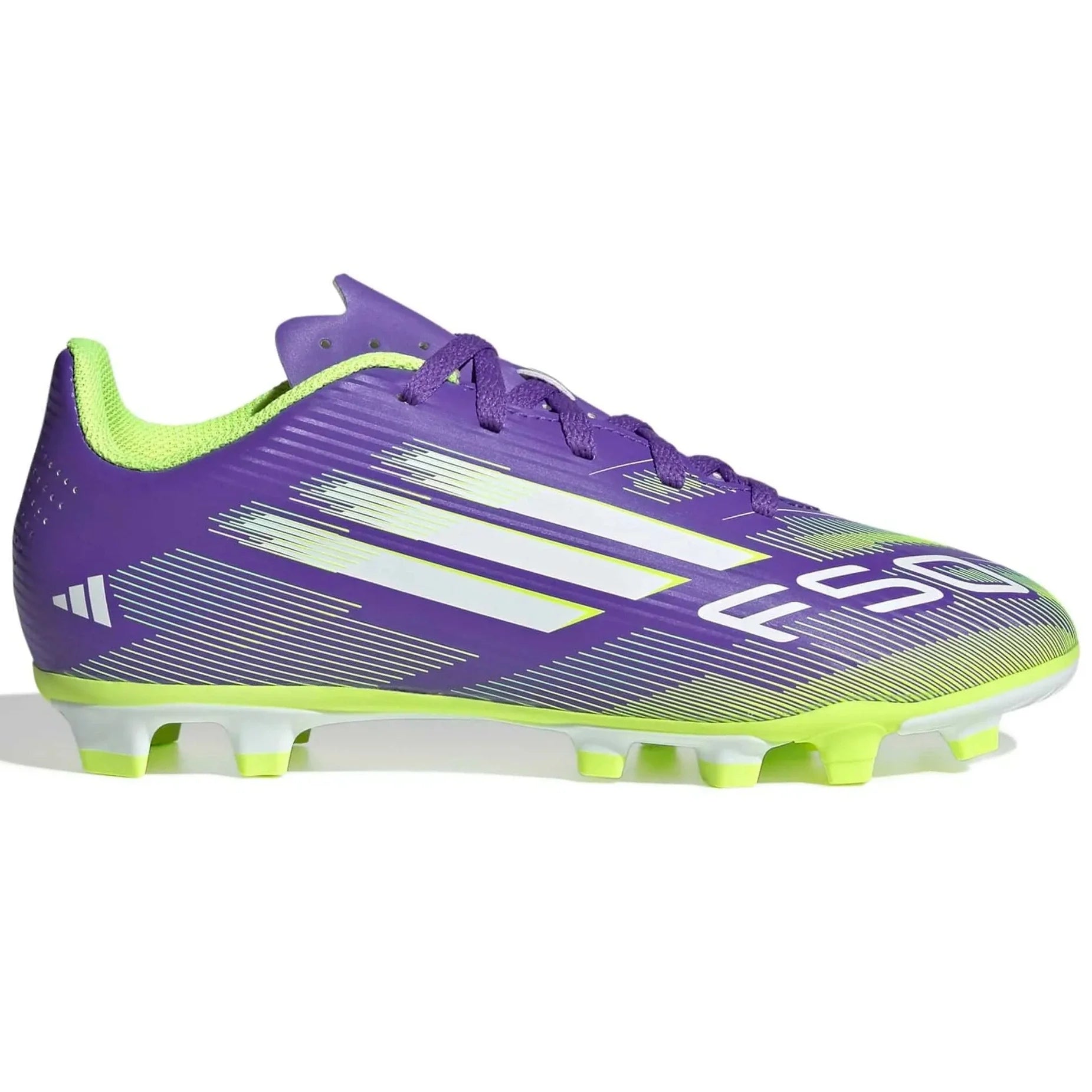 adidas JR F50 Club Firm-Multi Ground Soccer Cleats - Radiant Blaze Pack (FA25) (Side 1)