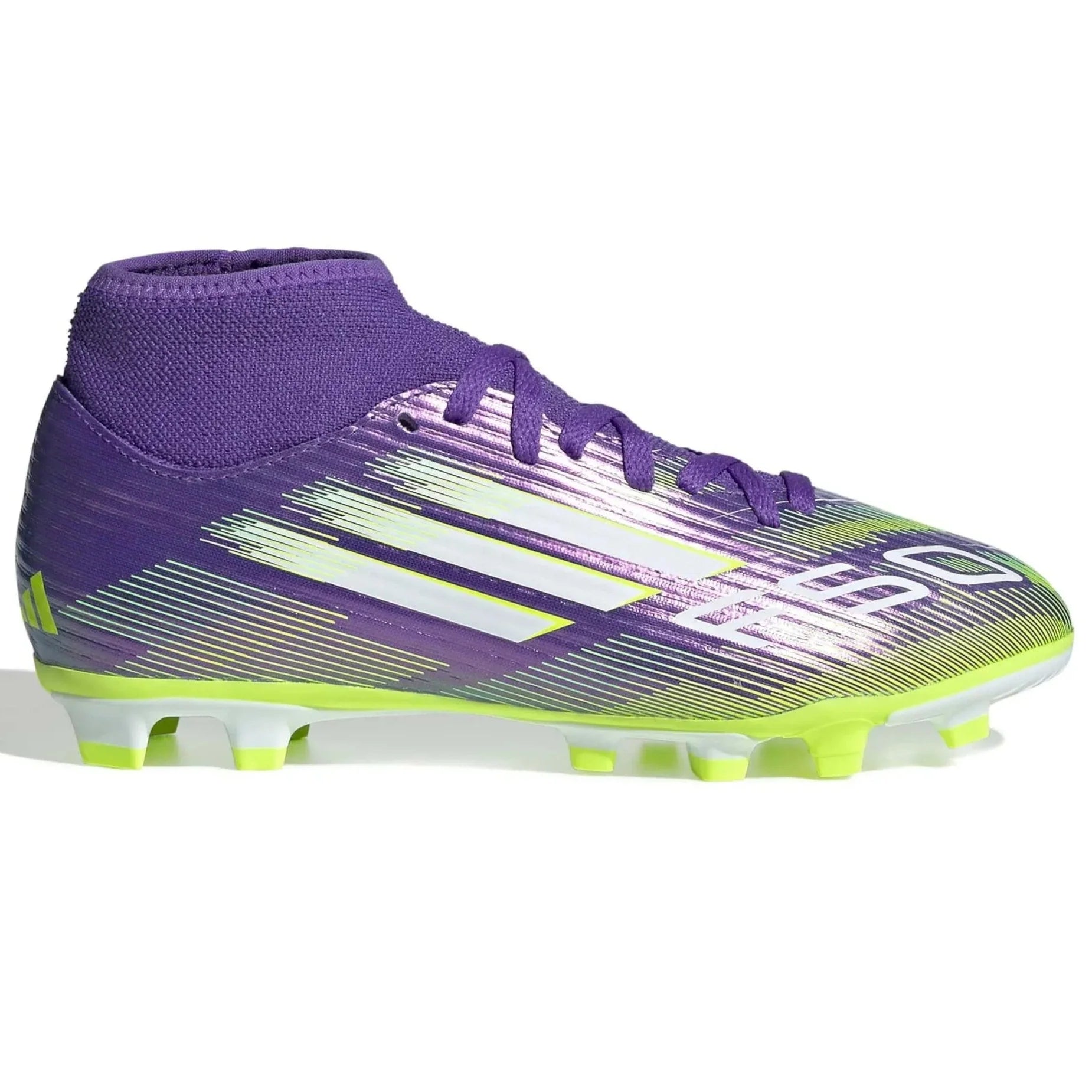 adidas JR F50 Club Mid Firm-Multi Ground Soccer Cleats - Radiant Blaze Pack (FA25) (Side 1)