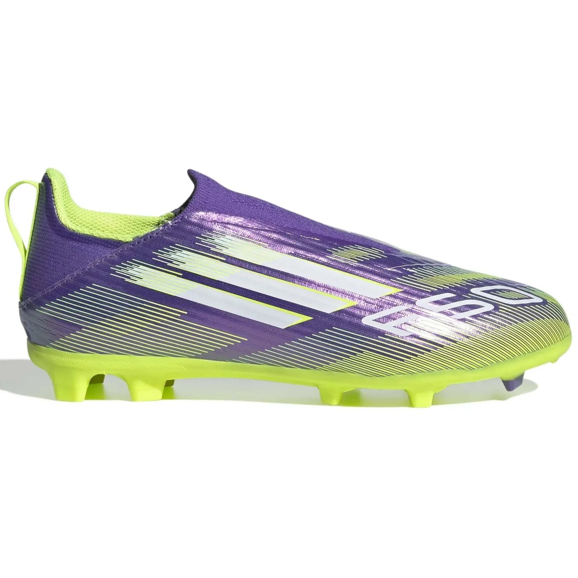 adidas JR F50 League Laceless Firm-Multi Ground Soccer Cleats - Radiant Blaze Pack (FA25) (Side 1)