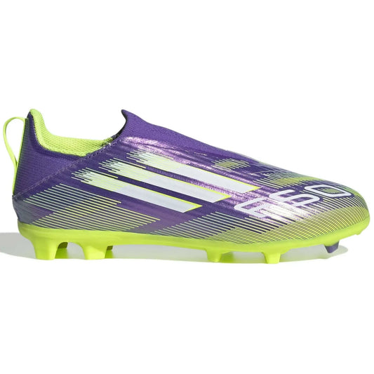 adidas JR F50 League Laceless Firm-Multi Ground Soccer Cleats - Radiant Blaze Pack (FA25) (Side 1)