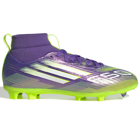 adidas JR F50 League Mid Firm-Multi Ground Soccer Cleats - Radiant Blaze Pack (FA25) (Side 1)