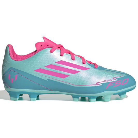 adidas Kids F50 Club Messi Firm-Multi Ground Soccer Cleats - MP2 Pack (SU25) (Side 1)