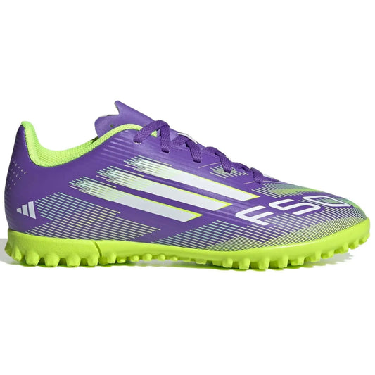 adidas Kids F50 Club Turf Soccer Shoes - Radiant Blaze Pack (FA25) (Side 1)