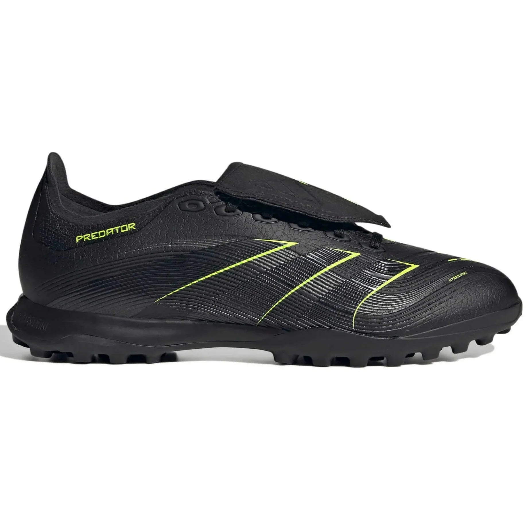 adidas Predator League Fold-Over Tongue Turf Soccer Shoes - Electric Stealth Pack (FA25) (Side 1)