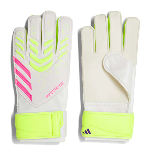 adidas Youth Predator GL Training Goalkeeper Gloves White / Lucid Lemon / Lucid Pink (Pair)