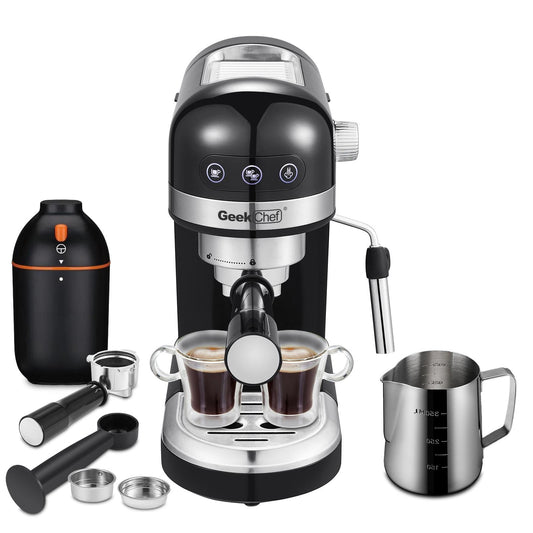 20 Bar Espresso Machine , 1350W，1.4 Ldetachable transparent water tank, Thermo block beating systeme Ban on Amazon