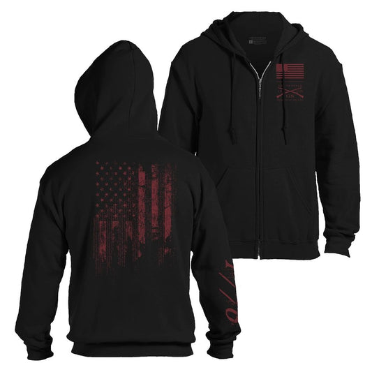 Grunt Style 1776 Flag Full-Zip Hoodie - Black full-zip hoods