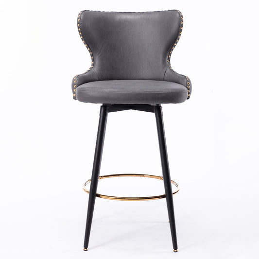 29" Modern Leathaire Fabric bar chairs,180° Swivel Bar Stool Chair for Kitchen,Set of 2