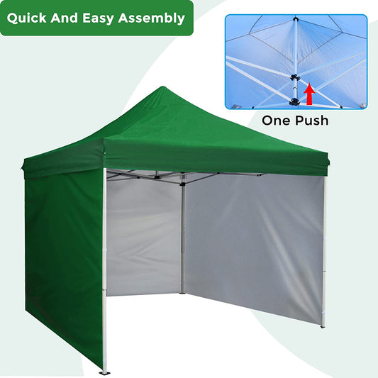10' x 10' Pop Up Removable Sidewall Canopy Tent-Waterproof with Rolling Storage Bag