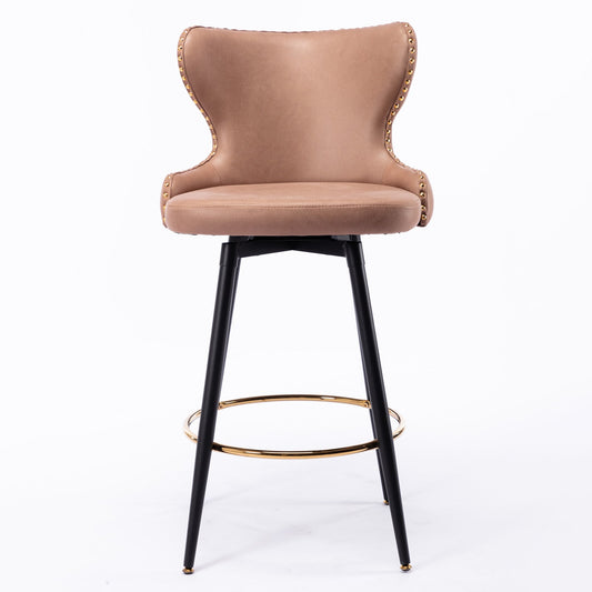 29" Modern Leathaire Fabric bar chairs,180° Swivel Bar Stool Chair for Kitchen,Set of 2