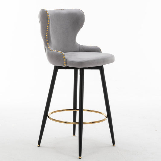 29" Modern Leathaire Fabric bar chairs,180° Swivel Bar Stool Chair for Kitchen,Set of 2