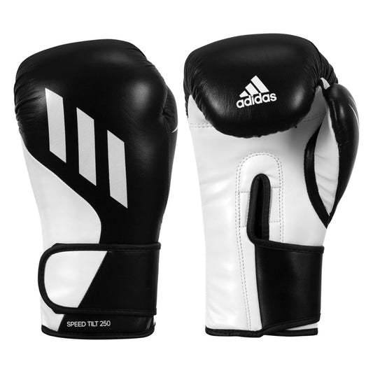 color:Black/White::Adidas Speed Tilt 250 Boxing Training Gloves