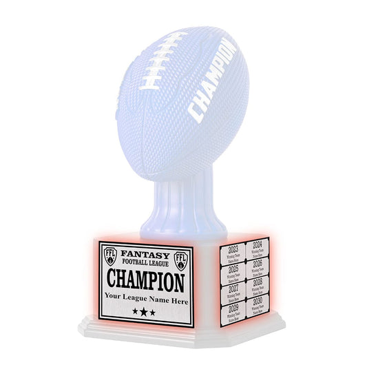 15" Blue Perpetual Fantasy Football Trophy Engraving Redemption