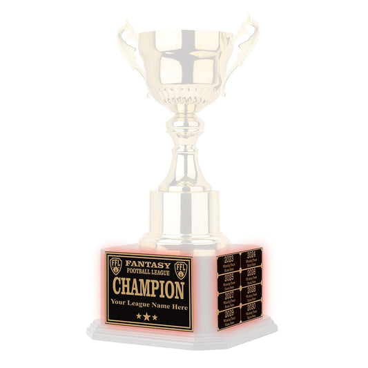 15" Gold Cup Perpetual Fantasy Football Trophy Engraving Redemption