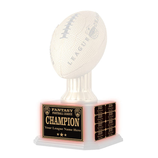15" Gold Perpetual Fantasy Football Trophy Engraving Redemption